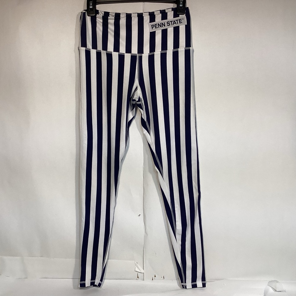 Penn State Nittany Lions Penn leggings blue white striped size medium by Zoozatz